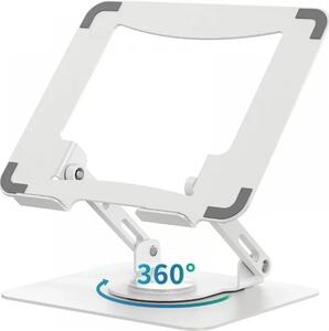 Suport Laptop Reglabil 360°, Ergonomie, Stabilitate și Design Premium, Alb