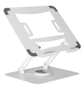 Suport Laptop Reglabil din Oțel Carbon, Rotativ 360°, Pliabil, Stabil și Ergonomic, Alb