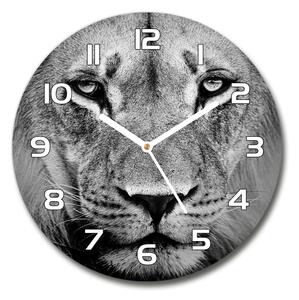 Ceas din sticlă rotund Portret de un leu