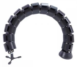 Organizator pentru cabluri, tub spiralat, inaltime reglabila – Formă Rotundă, 130 cm, Negru