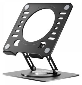 Suport Laptop Premium din Oțel Carbon, Reglabil, Rotativ 360°, Ergonomic, Negru