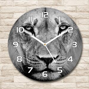 Ceas din sticlă rotund Portret de un leu