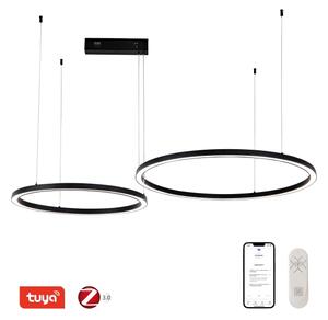 Lustră LED dimabilă Immax NEO 07216L FINO 93W/230V 60/80 cm negru Tuya + telecomandă