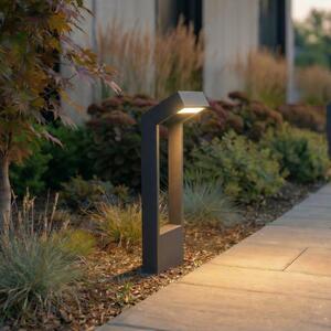 Arcchio Bornă luminoasă LED Kovato, înălțime 60 cm, gri închis, IP65, Gri, Metal, Modern