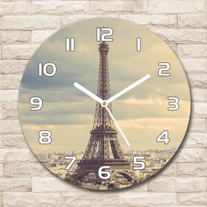 Ceas rotund de perete din sticlă Turnul Eiffel din Paris