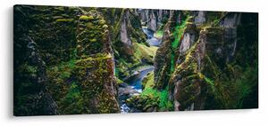 Tablou - Râu într-o vale stâncoasă (120x50 cm)