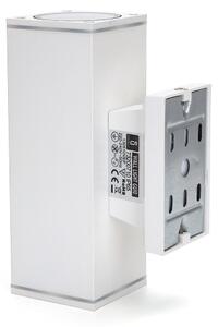 Aplică de exterior Aigostar 2xGU10/230V alb IP65 dreptunghiular
