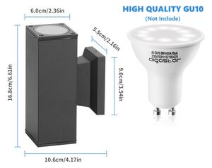 Aplică de exterior Aigostar 2xGU10/230V negru IP65 dreptunghiular