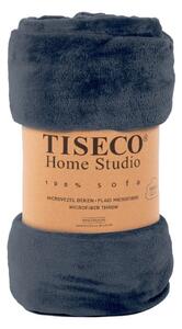 Cuvertură albastru-închis din micropluș pentru pat de o persoană 150x200 cm Cosy - Tiseco Home Studio