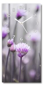 Ceas vertical de perete din sticlă flori arpagic