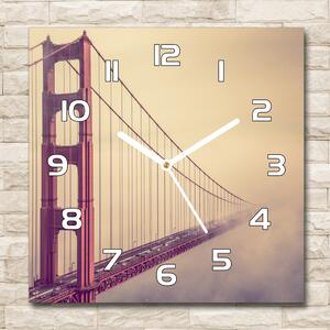 Ceas perete din sticlă pătrat Podul din San Francisco