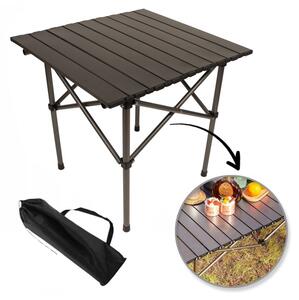 Masă pliabilă de camping cu husă textilă – 53 x 51 x 50 cm Maro