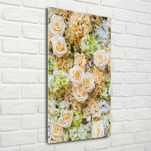 Fotografie imprimată pe sticlă flori de nunta