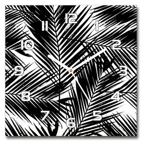 Ceas din sticlă pătrat frunze de palmier