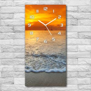 Ceas vertical de perete din sticlă Apus de soare