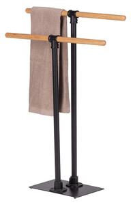 Suport pentru prosoape cu mânere din bambus Wenko Forli, negru