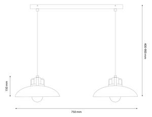 Lustră pe cablu Brilagi FLAMENGO 2xE27/60W/230V alb