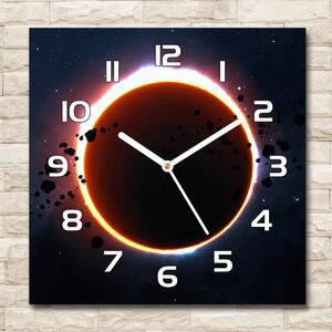 Ceas de sticlă pe perete pătrat Eclipsă
