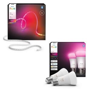 Philips -Bandă LED RGBW dimmabilă Hue FLUX 3m LED/12W/230V+2x bec inteligent E27/8,1W