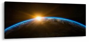 Tablou - Planeta Pământ și univers (120x50 cm)