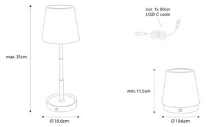 Globo 58446B - Lampă de birou LED reîncărcabilă, tactilă și reglabilă CARLOS 1,2W/5V 1200 mAh