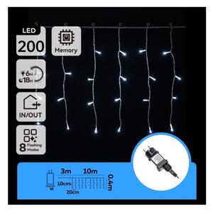 Aigostar - Ghirlandă LED de exterior pentru Crăciun, 200 LED/3,6W/230V/8 funcții, 10x0,4m, IP44, alb rece