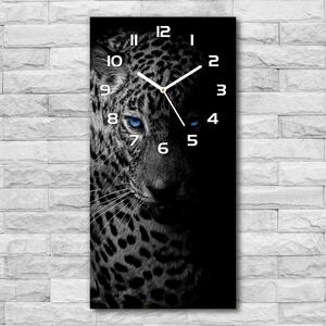 Ceas vertical de perete din sticlă leopard