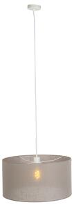 Lampă suspendată de țară albă cu nuanță taupe 50 cm - Combi 1