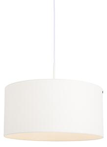 Lampă suspendată modernă albă cu abajur alb 50 cm - Combi 1