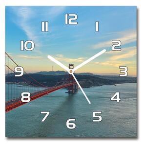 Ceas pătrat de perete din sticlă Podul din San Francisco