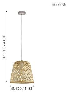 Eglo 55696 - Pendul suspendat pe cablu KIRKCOLM 1xE27/60W/230V bej