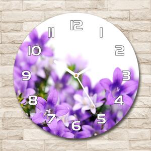 Ceas rotund de perete din sticlă clopote violet