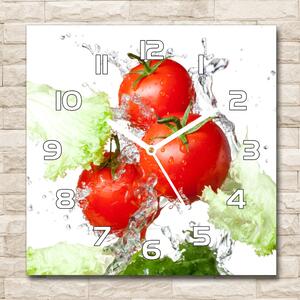Ceas din sticlă pătrat Tomate și salată