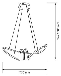 Lustră LED suspendată FLAVIA, 44 W, 230 V, neagră