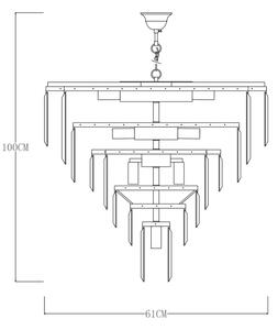 Zuma Line 17701/20-GLD - Candelabru suspendat VERSAILLES 20xE14/40W/230V, auriu