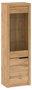 Vitrina TORONTA A1, stejar wotan, DTD laminat, deschidere stanga, 63x4