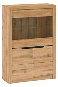 Vitrina TORONTA C, stejar wotan, DTD laminat, 103x40x151 cm