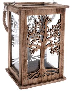 Felinar din lemn Copac natural, 16 x 25 cm