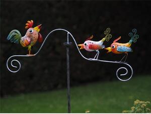 Figurina metal Balance birds rooster, 140x65x7 cm