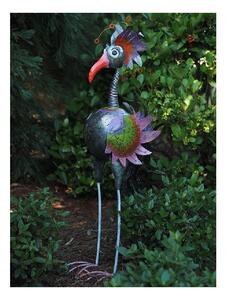 Figurina metal Large colourful bird (silver), 120x25x50 cm