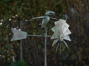 Figurina metal Windmill with bird 2, 147x45x65 cm