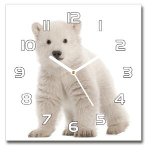 Ceas de sticlă pe perete pătrat Un urs polar
