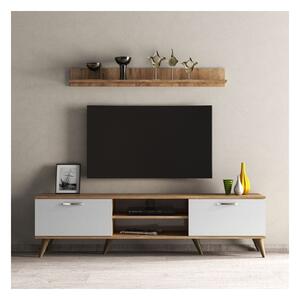 Mobilier living TVU0103, alb/stejar, PAL melaminat, 2 piese