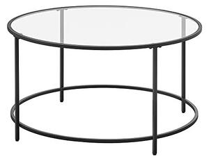 Masuta de Cafea Model Marcelo, 84x84x45.5 cm, Negru, Blat Sticla securizata