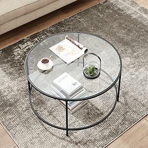 Masuta de Cafea Model Marcelo, 84x84x45.5 cm, Negru, Blat Sticla securizata