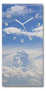 Ceas vertical de perete din sticlă Nori pe cer