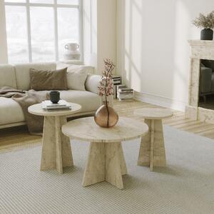 Set de măsuțe de cafea, Hanah Home, Culoare: Travertin