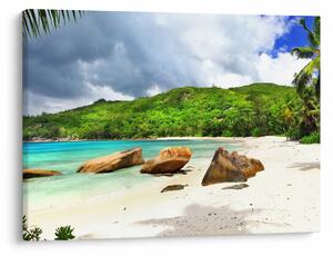 Tablou - Seychelles, plaja Takamaka (70x50 cm)