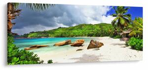 Tablou - Seychelles, plaja Takamaka (120x50 cm)