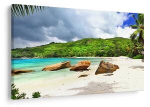 Tablou - Seychelles, plaja Takamaka (90x60 cm)
